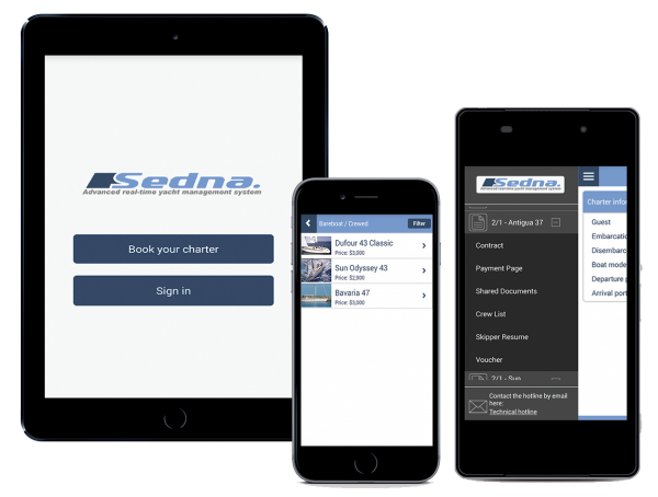 sedna yacht booking system